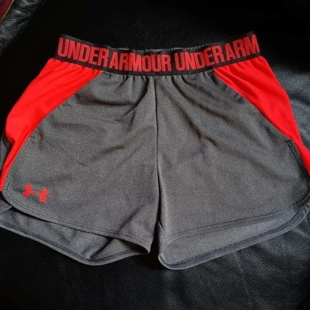 Under Armour Shorts, size XS. Grey color with neon